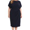 Women's Boat Neck Flutter Sleeve Dress Occasion Event Guest of