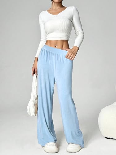 3 Pack Women's Lounge Pants Cozy Wide Leg Lounge Pants with Pockets Loose Flowy Yoga Sweatpants Workout Comfy Jogger