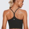 Womens Butterluxe Y Back Longline Sports Bras - Spaghetti Straps Racerback Padded Yoga Workout Crop Tank Top