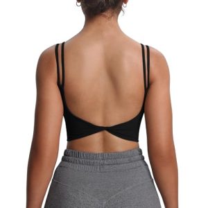 Women's Workout Sports Bras Fitness Yoga Crop Tank Twist Back Cami