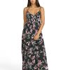 Women's Dream in Bloom Crinkly Viscose Maxi Dress – Adjustable Straps for Effortless Summer Style