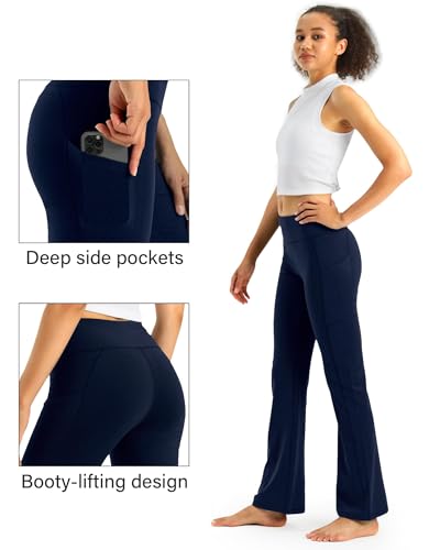 4138jrRObzL.jpg Women High Waisted Leggings with Pockets 30" Tummy Control Workout Running Yoga Pants