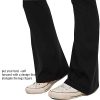 Flare Leggings for Women - High Waist Crossover Yoga Pants Tummy Control Bootcut Bell Bottom Jazz Lounge Leggings