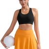 Sports Bra for Women, Criss-Cross Back Padded Strappy Sports Bras Medium Support Yoga Bra with Removable Cups