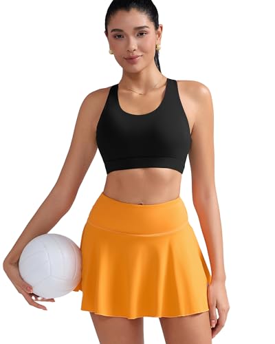 Sports Bra for Women, Criss-Cross Back Padded Strappy Sports Bras Medium Support Yoga Bra with Removable Cups
