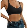 V Neck Bra Padded Seamless Adjustable Straps Bralettes Everyday Basic Sleeping Bras Multiple Pack