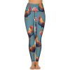 Roosters and Lollipops Women's Yoga Pants Stretch Leggings with Pockets High Waist for Workout