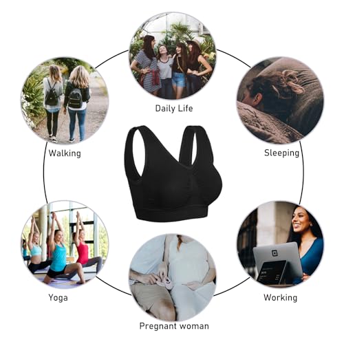 3 Pack Sports Bras for Women Wirefree Padded Workout Yoga Gym Fitness Bra Medium Support