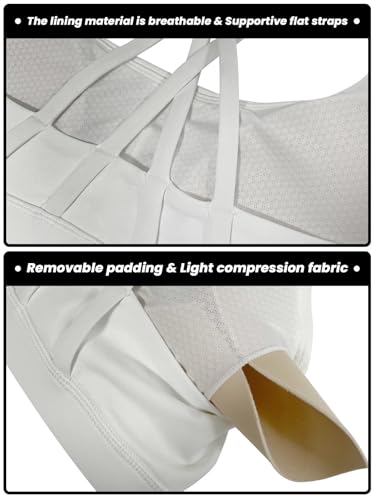 416bXfr1lGL.jpg Women's Strappy Sports Bras Light Compression Crop Criss Cross Back Padded Workout Yoga Bra Supportive U Neckline