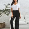 Womens Yoga Sweatpants Comfy Loose Casual Wide Leg Lounge Joggers Pants with Pockets