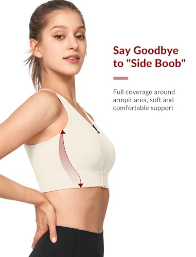 Front Closure Sports Bras for Women High Support Large Bust Supportive Sports Bra High Impact for Running