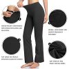 Inner Pocket Yoga Pants 4 Way Stretch Tummy Control Workout Running Pants, Long Bootleg Flare Pants