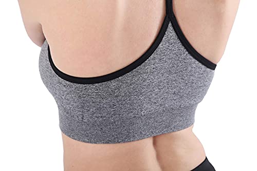 Women's Cross Back Sport Bras,Adjustable Straps Padded Criss Cross Cropped Bras for Yoga Workout Fitness