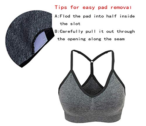 Women's Cross Back Sport Bras,Adjustable Straps Padded Criss Cross Cropped Bras for Yoga Workout Fitness