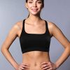 2 Pack Strappy Sports Bra for Women, Workout Padded Tank Top Sexy Cross Back Racer Back Seamless Comfortable Yoga Bra