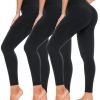 3 Pack High Waisted Leggings for Women- Full Length Capri Black Buttery Soft Tummy Control Yoga Pants for Workout Athletic