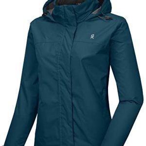 Women’s Waterproof Rain Jacket Lightweight Outdoor Windbreaker Rain Coat Shell for Hiking, Travel
