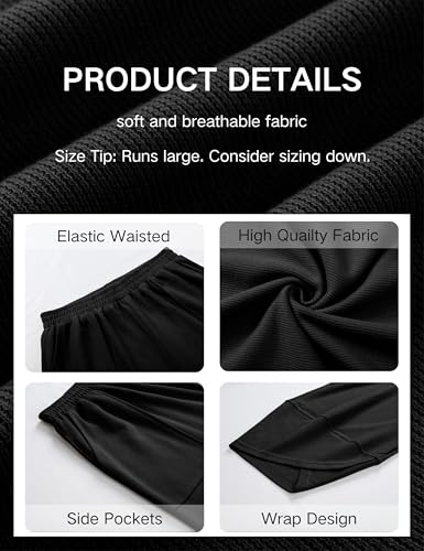41EnHchTA9L.jpg Womens Baggy Wide Leg Pants Casual Elastic Waisted Palazzo Harem Pants with Pockets