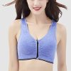 Women's Zip Front Sports Bra Wireless Post-Surgery Yoga Bras