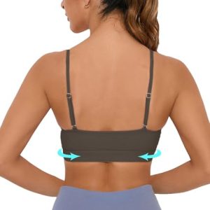 Sports Bra for Women Wirefree Racerback Workout Bras Sexy Thin Straps Yoga Sport Bras with Removable Pads