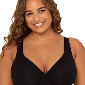 Fit For Me By  Women's Plus Size Cotton Unlined Underwire Bra-Pinch-Free Straps - Side and Back Smoothing
