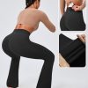 Flare Leggings for Women Tummy Control Flared Leggings No Front Seam Yoga Pants Women High Waisted Workout Bell Bottoms