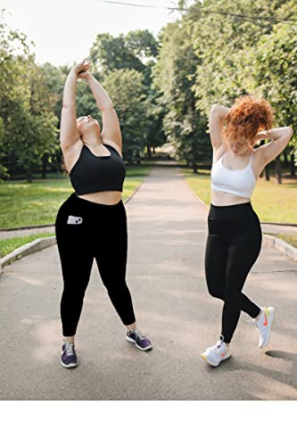 Plus Size Leggings for Women with Pockets-Stretchy XL-5XL Yoga Pants Tummy Control High Waist Workout Leggings