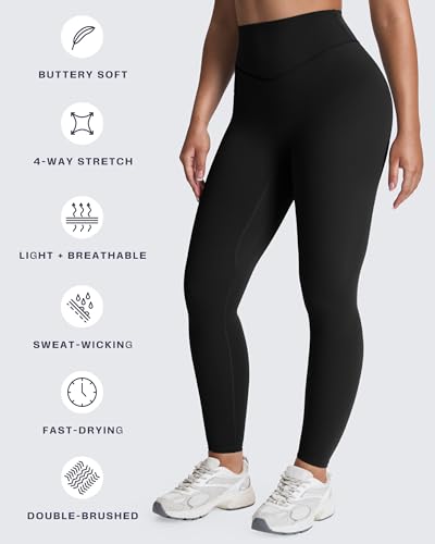 High Waisted Workout Leggings for Women Tummy Control Buttery Soft Yoga Metamorph Deep V Pants 26"