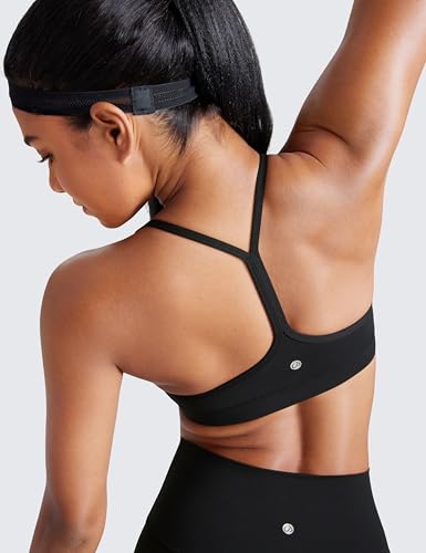 41JcXsW6PGL.jpg Butterluxe Womens Y Back Sports Bra - Padded Racerback Low Impact Spaghetti Thin Strap Workout Yoga Top
