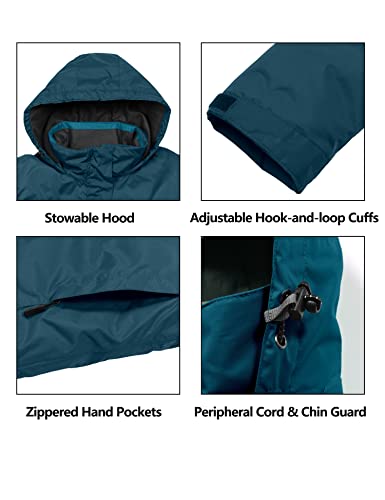 Women’s Waterproof Rain Jacket Lightweight Outdoor Windbreaker Rain Coat Shell for Hiking, Travel