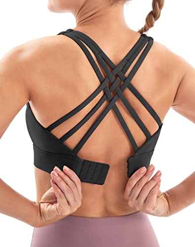 Sports Bras for Women High Support Large Bust High Impact Womens Sports Bras Strappy Padded Sports Bra