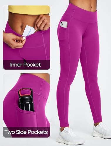 Leggings with Pockets for Women Tummy Control High Waist Yoga Pants with pockets for Workout Athletic Leggings