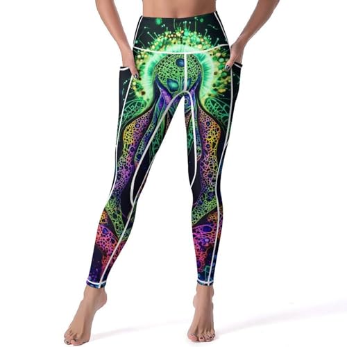 41MYFuNkhwL.jpg Evil God Glowing Women's Yoga Pants Stretch Leggings with Pockets High Waist for Workout
