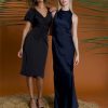 High Neck Floor Length Fit and Flare Halter Formal Dresses for Women