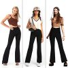 Flare Leggings for Women - High Waist Crossover Yoga Pants Tummy Control Bootcut Bell Bottom Jazz Lounge Leggings