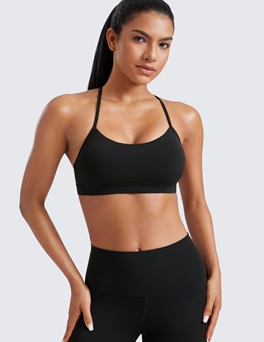 41TdrubxXbL.jpg Butterluxe Womens Y Back Sports Bra - Padded Racerback Low Impact Spaghetti Thin Strap Workout Yoga Top