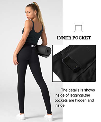 High Waist Yoga Leggings with 3 Pockets,Tummy Control Workout Running 4 Way Stretch Yoga Pants
