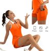 Women's Golf Tennis Dress Sport Activewear Zipper V-Neck with Shorts and Pocket Workout Athletic
