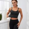 Sports Bras for Women High Support Longline Workout Tank Tops Built in Bra Strappy Yoga Padded Crop Top
