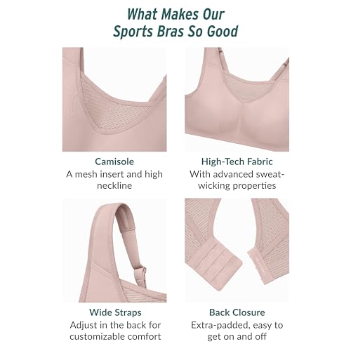 Women's Plus Size No-Bounce Camisole Sports Bra Wirefree 1067