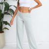 Women's Wide Leg Sweatpants Workout Lounge Pants Fold Over Low Rise Yoga Pants
