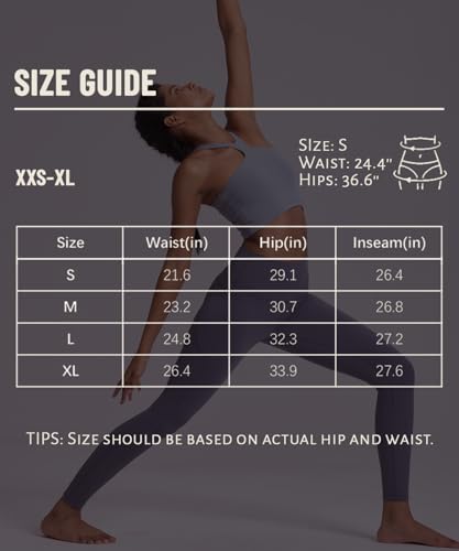 2 Pack Black Leggings with Pockets for Women, Tummy Control Workout High Waisted Yoga Pants