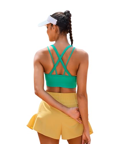 Sports Bras for Women HIigh Support, Criss-Cross Back Padded Strappy High Impact Sports Bras for Women Large Bust