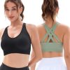 Padded Sports Bras for Women: Support Strappy Adjustable Straps Cross Back Sport Bra Pack for Workout Yoga Running Gym