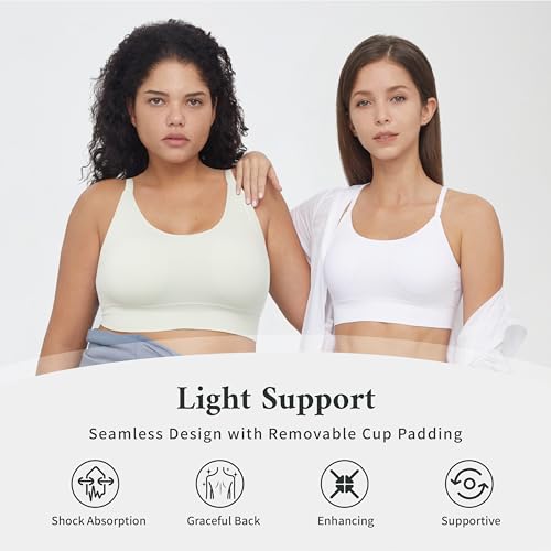 Womens Sports Bras for Women Light Support Padded Workout Bras for Women Supportive Seamless Women's Wireless Yoga Bra