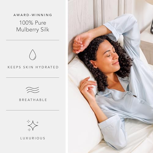 Women's 100% Mulberry Silk Long Pajama Set with Gift Box