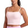 Butterluxe Cami Longline Sports Bras for Women - Square Neck Adjustable Padded Workout Crop Tank Top Camisole