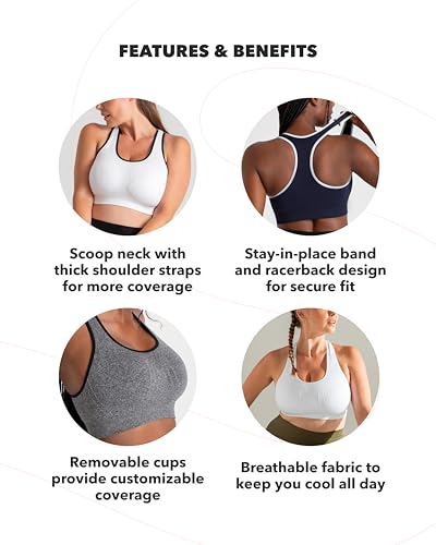 Sports Bras for Women - Workout Bras for Women, Plus Size Sports Bra, Workout Tops for Women High Support