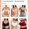 Bras for Women No Underwire Wireless Support Bra Underarm-Smoothing Seamless Push Up Full Coverage T-Shirt Sports Bra