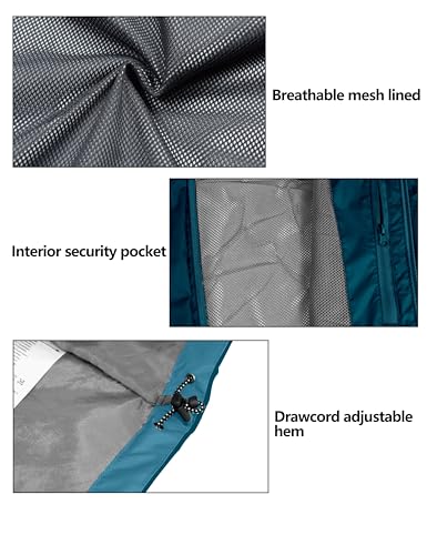 Women’s Waterproof Rain Jacket Lightweight Outdoor Windbreaker Rain Coat Shell for Hiking, Travel
